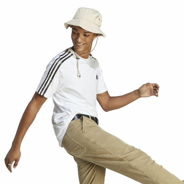 Herren Kurzarm-T-Shirt Adidas Essentials Single 3S Weiß