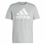 Herren Kurzarm-T-Shirt Adidas Essentials Single Big Logo Grau Hellgrau