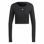 Damen Langarm-T-Shirt Adidas Studio Schwarz