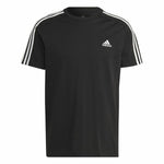 Herren Kurzarm-T-Shirt Adidas Essentials Single 3 Bandas Schwarz