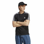 Herren Kurzarm-T-Shirt Adidas Essentials Single 3 Bandas Schwarz