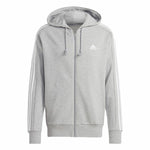 Herren Sweater mit Kapuze Adidas 3S Ft Fz Hd Grau