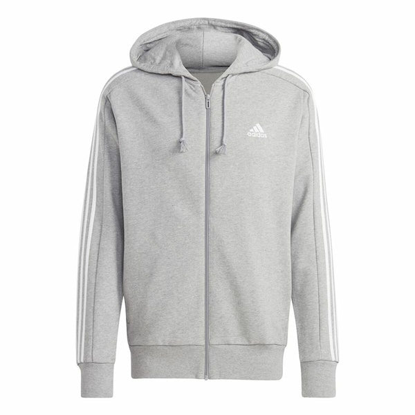 Herren Sweater mit Kapuze Adidas 3S Ft Fz Hd Grau