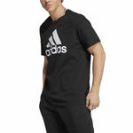 Herren Kurzarm-T-Shirt Adidas Essentials Schwarz