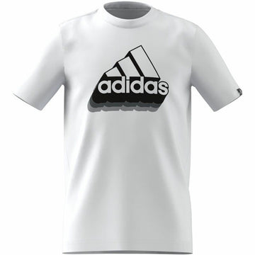 Jungen Kurzarm-T-Shirt Adidas B Bos Retro Weiß