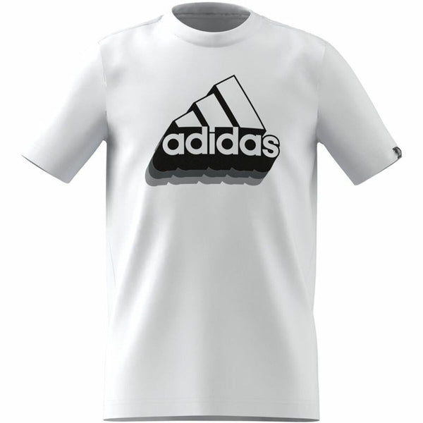 Jungen Kurzarm-T-Shirt Adidas B Bos Retro Weiß