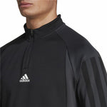 Herren Langarm-T-Shirt Adidas 1/4-Zip Schwarz