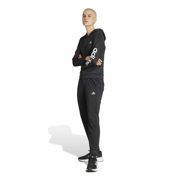 Damen-Trainingsanzug Adidas Linear Schwarz