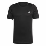 Herren Kurzarm-T-Shirt Adidas Run Icons 3S T Schwarz