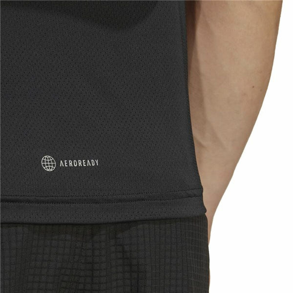 Herren Kurzarm-T-Shirt Adidas Run Icons 3S T Schwarz