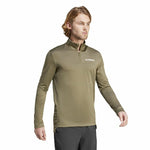 Herren Sweater ohne Kapuze Adidas Mt Half Zi Ls Braun