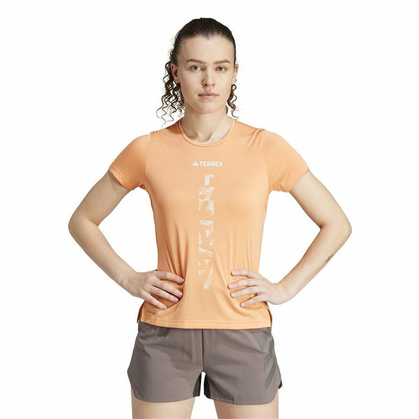 Damen Kurzarm-T-Shirt Adidas Agravic Shirt Orange