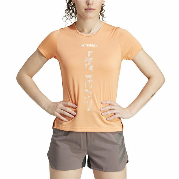 Damen Kurzarm-T-Shirt Adidas Agravic Shirt Orange