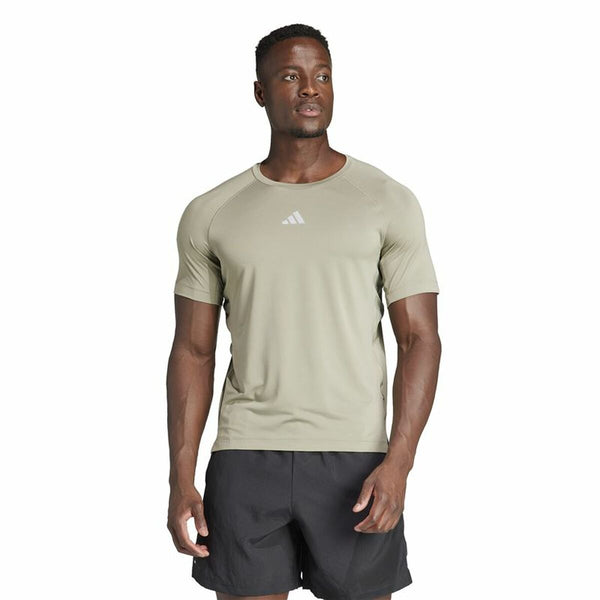 Herren Kurzarm-T-Shirt Adidas Essentials Gym+ Beige