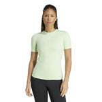 Damen Kurzarm-T-Shirt Adidas Essentials Techfit Train Zitronengrün Hellgrün