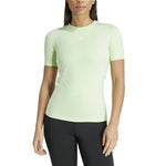 Damen Kurzarm-T-Shirt Adidas Essentials Techfit Train Zitronengrün Hellgrün