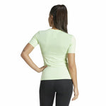 Damen Kurzarm-T-Shirt Adidas Essentials Techfit Train Zitronengrün Hellgrün