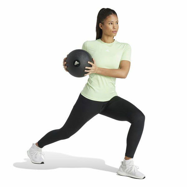 Damen Kurzarm-T-Shirt Adidas Essentials Techfit Train Zitronengrün Hellgrün
