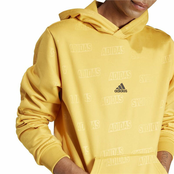 Herren Sweater mit Kapuze Adidas Bl Hd Q4 Gelb