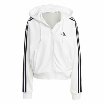 Damen Sweater mit Kapuze Adidas 3S Ft Fz S Weiß
