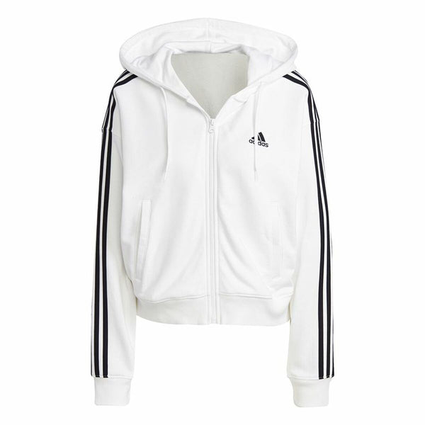 Damen Sweater mit Kapuze Adidas 3S Ft Fz S Weiß