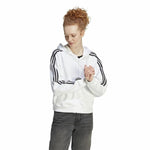 Damen Sweater mit Kapuze Adidas 3S Ft Fz S Weiß