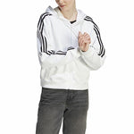 Damen Sweater mit Kapuze Adidas 3S Ft Fz S Weiß