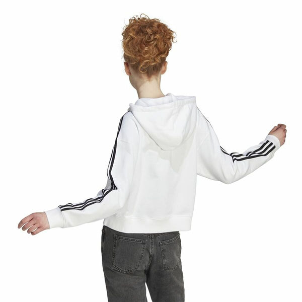 Damen Sweater mit Kapuze Adidas 3S Ft Fz S Weiß