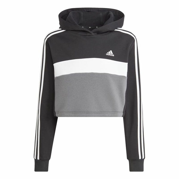 Damen-Trainingsanzug Adidas Tiberio 3- Stripes Colorblock Schwarz Grau