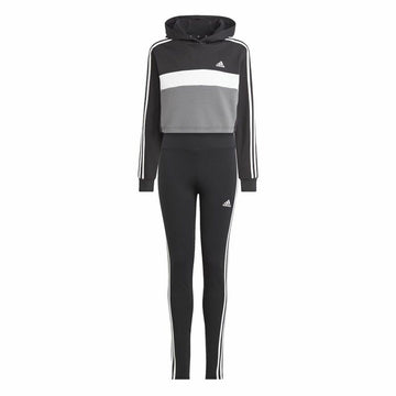Damen-Trainingsanzug Adidas Tiberio 3- Stripes Colorblock Schwarz Grau