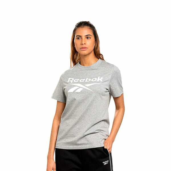 Damen Kurzarm-T-Shirt Reebok Identity Big Logo Grau Hellgrau