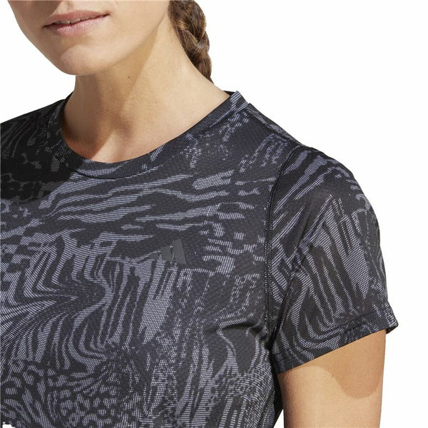 Damen Kurzarm-T-Shirt Adidas Ri 3B Aop Schwarz