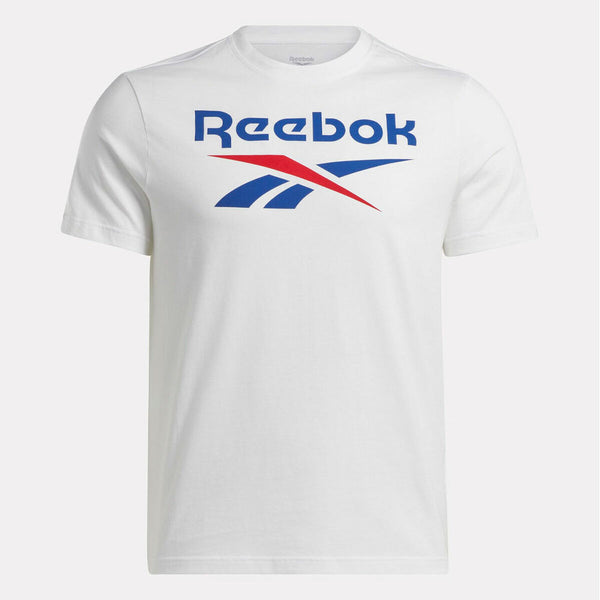 Herren Kurzarm-T-Shirt Reebok Identity Big Stacked Logo Weiß