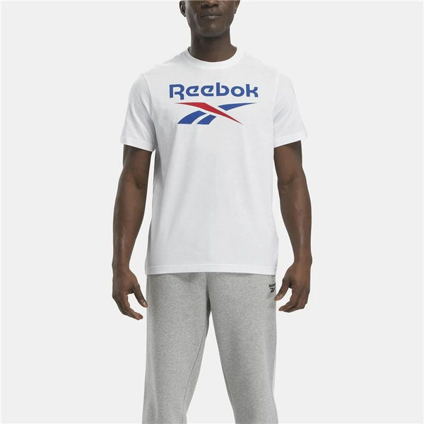 Herren Kurzarm-T-Shirt Reebok Identity Big Stacked Logo Weiß