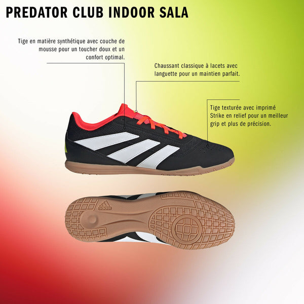 Hallenfußballschuhe für Erwachsene Adidas Sala Predator Club In Schwarz