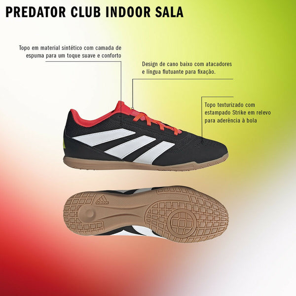 Hallenfußballschuhe für Erwachsene Adidas Sala Predator Club In Schwarz