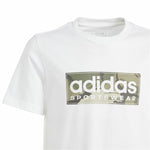 Jungen Kurzarm-T-Shirt Adidas B Camo Lin Weiß