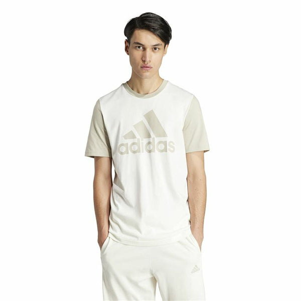 Herren Kurzarm-T-Shirt Adidas Big Logo Single Beige