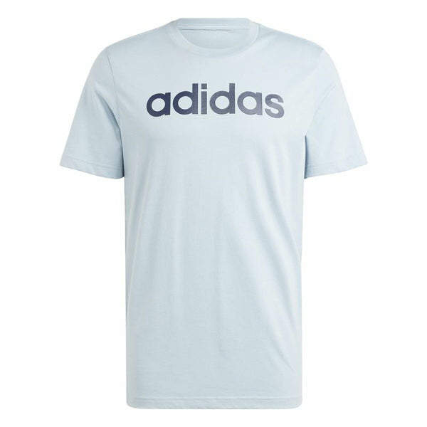 Herren Kurzarm-T-Shirt Adidas Lin Sj Hellblau