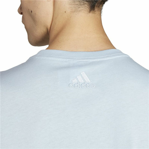 Herren Kurzarm-T-Shirt Adidas Lin Sj Hellblau