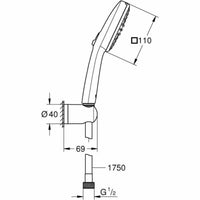 Duschkopf Grohe Schwarz Matte Hinterseite Silikon ABS