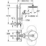 Dusche Säule Grohe Vitalio Start System 250 Silikon