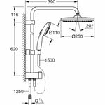 Dusche Säule Grohe Vitalio Start System 250 Silikon