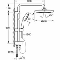 Dusche Säule Grohe Vitalio Start System 250 Silikon