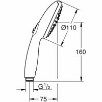 Duschkopf Grohe Schwarz Matte Hinterseite Silikon