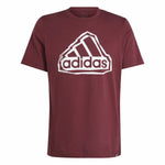 Herren Kurzarm-T-Shirt Adidas Fld Bos Braun Granatrot