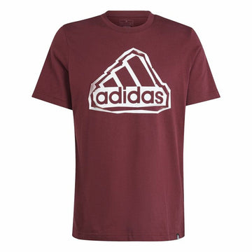 Herren Kurzarm-T-Shirt Adidas Fld Bos Braun Granatrot
