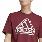 Herren Kurzarm-T-Shirt Adidas Fld Bos Braun Granatrot