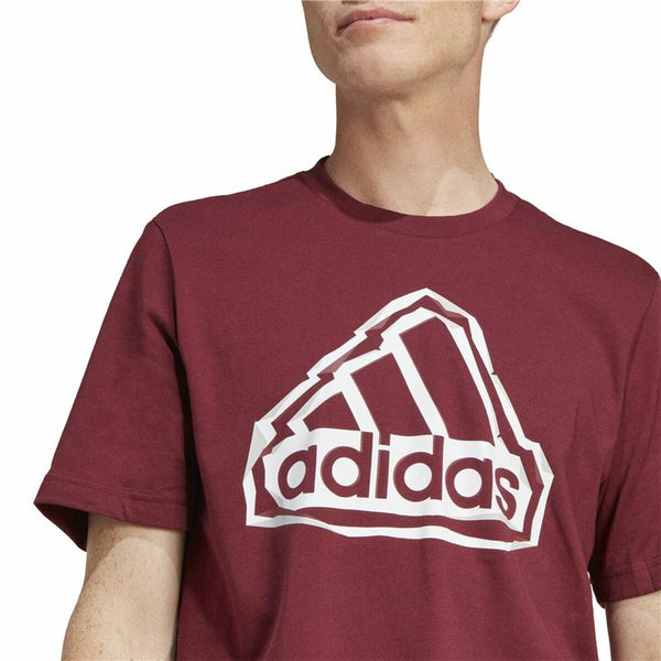 Herren Kurzarm-T-Shirt Adidas Fld Bos Braun Granatrot