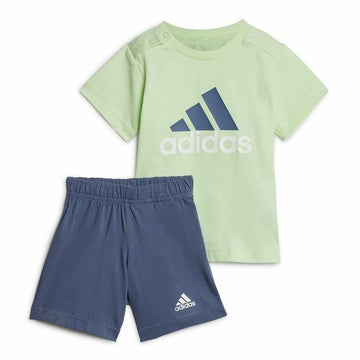 Baby-Sportset Adidas Bl Cotton Set Infantil Blau Hellgrün